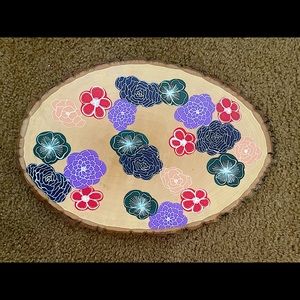 Hand painted wood slab